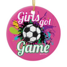 GIRLS GOT GAME SOCCER ORNAMENT