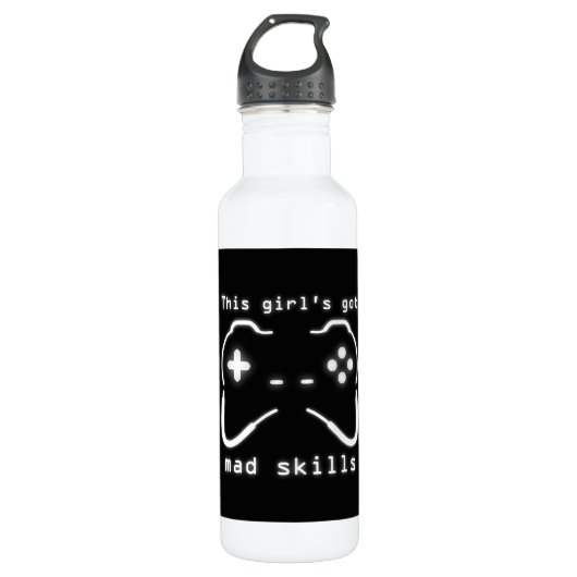 Girl's Got Mad Skills Video Game Controller Water Waterfles (Voorkant)