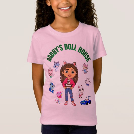 GIRL'S GRAFISCHE GABBY'S DOLL HOUSE T-SHIRT (Voorkant)