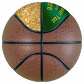 Girls Green en Gold Personalized Basketball Ball Basketbal (Rechts)