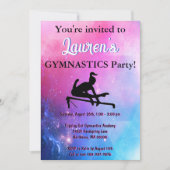 Girls Gymnastics Birthday Party Invitation Kaart (Voorkant)