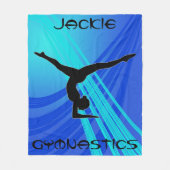 Girls Gymnastics Blue Abstract Fleece Deken (Voorkant)