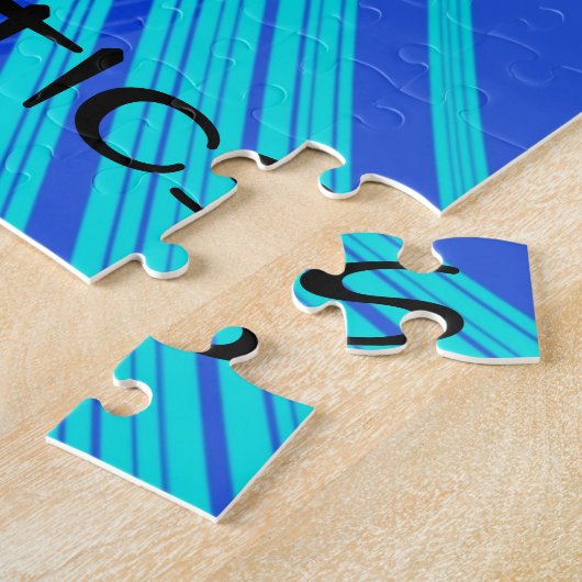 Girls Gymnastics Blue Abstract Legpuzzel (Zijkant)