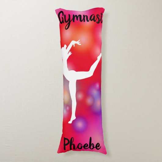 Girls Gymnastics Bubble Fun Lichaamskussen (Voorkant Verticaal)