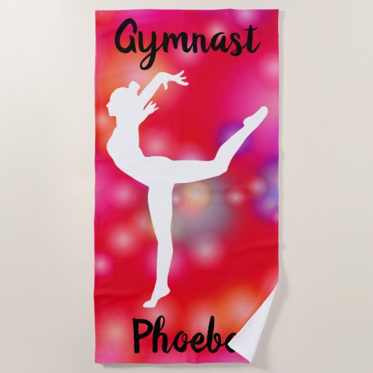 Girls Gymnastics Bubble Fun Strandlaken (Voorkant)