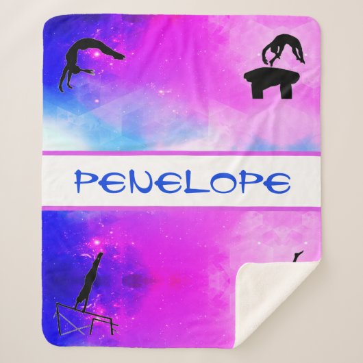 Girls Gymnastics Events Abstracte Sherpa Blanket Deken (Voorkant)