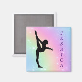 Girls Gymnastics Pastel Magnet (Voorkant / Achterkant)
