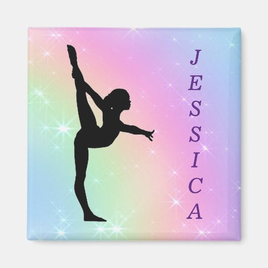 Girls Gymnastics Pastel Magnet (Voorkant)