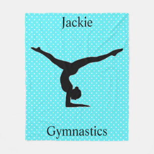 Girls Gymnastics Polka Dot Fleece Deken