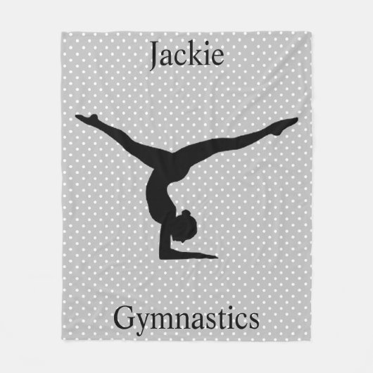Girls Gymnastics Polka Dot Fleece Deken (Voorkant)