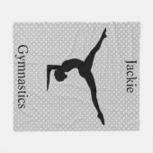 Girls Gymnastics Polka Dot Fleece Deken (Voorkant (Horizontaal))