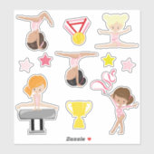 Girls Gymnastics Sticker (Vel)