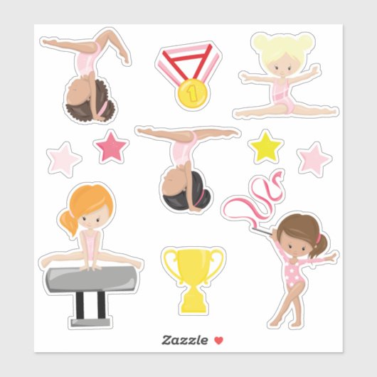 Girls Gymnastics Sticker (Vel)