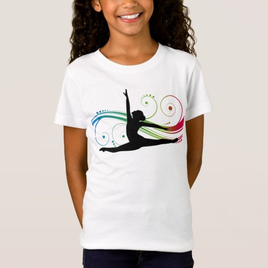 Girls Gymnastics Swirls T-Shirt (Voorkant)