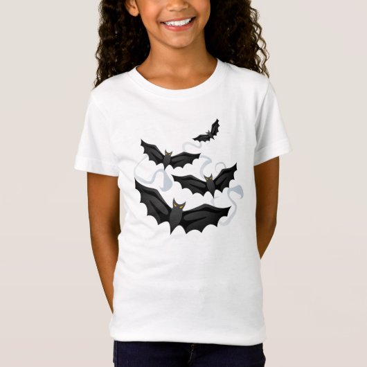 Girls Halloween Bats T-Shirt (Voorkant)