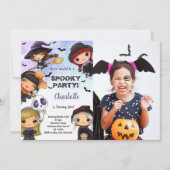 Girls Halloween Birthday-uitnodigingen met foto Kaart (Voorkant)