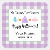 Girls Halloween Gift Label Stickers (Voorkant)