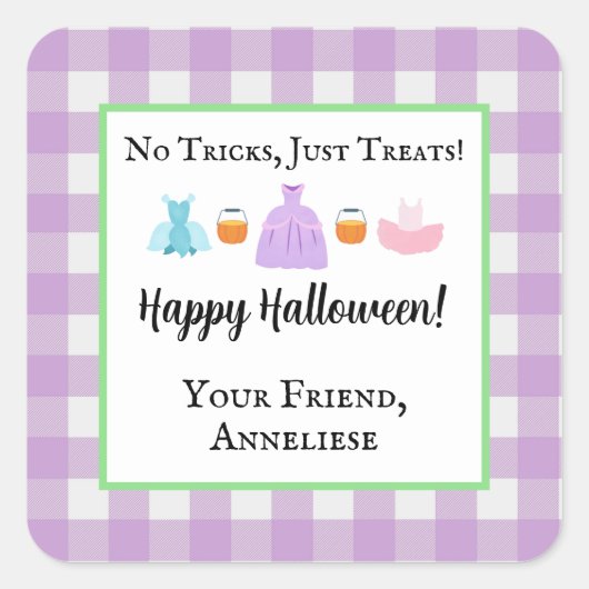 Girls Halloween Gift Label Stickers (Voorkant)