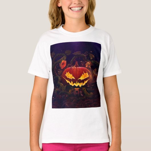 Girl's halloween pumpkin t-shirt (Voorkant)