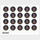 Girls Halloween  Ronde Sticker (Vel)