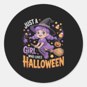 Girls Halloween  Ronde Sticker (Voorkant)
