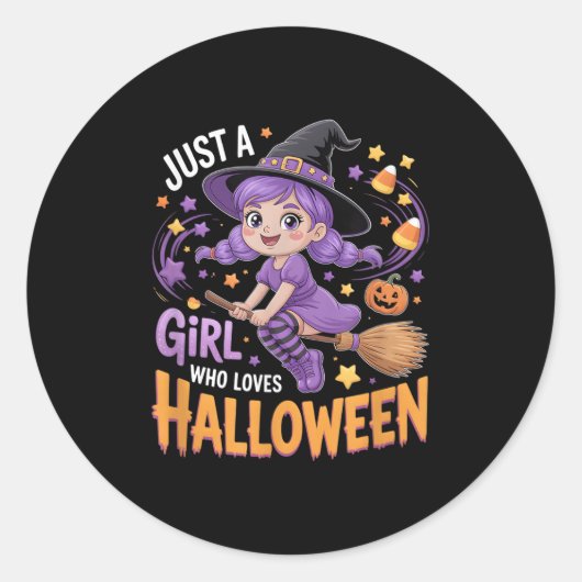 Girls Halloween  Ronde Sticker (Voorkant)