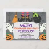 Girls Halloween Spooktacular Birthday Invitation Kaart (Voorkant)