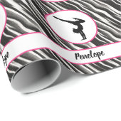 Girls Handstand Zebra Print Faux Fur Cadeaupapier (Rol Hoek)