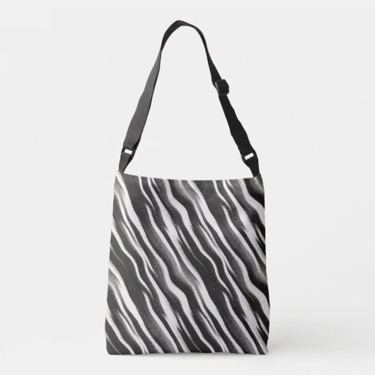 Girls Handstand Zebra Print Faux Fur Crossbody Tas (Achterkant)