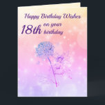 Girls Happy 18th Birthday Greeting Kaart<br><div class="desc">Mooi ventilatorontwerp Fairy Happy 18th Birthday Wenskaart.</div>