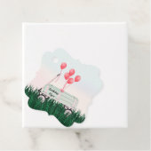 Girl's Happy Birthday Wagon Balloons Gift Labels (In situ)