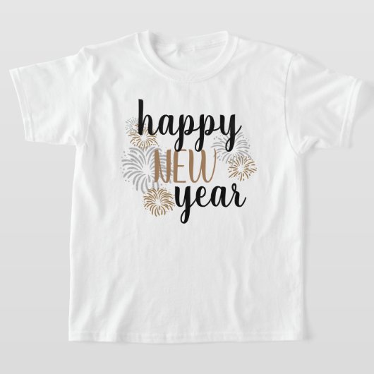 Girls Happy New Year T-Shirt (Laagn)
