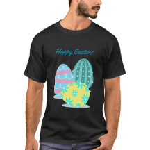 Girls Happy Paast Colorful Eggs Ruffle T-Shirt