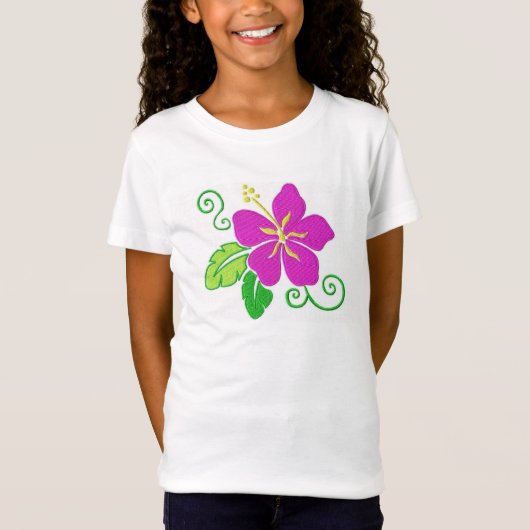 Girls Hawaiian Hibiscus Flower T-shirt (Voorkant)