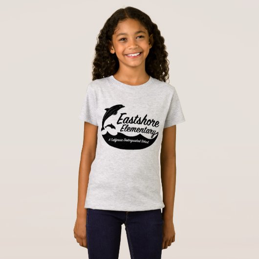 Girls Heather Jumping Dolphin T-Shirt (Voorkant volledig)