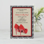 Girl's Heels Invitation Kaart (Staand voorkant)