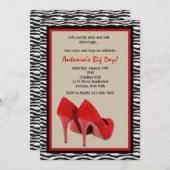 Girl's Heels Invitation Kaart (Voorkant / Achterkant)