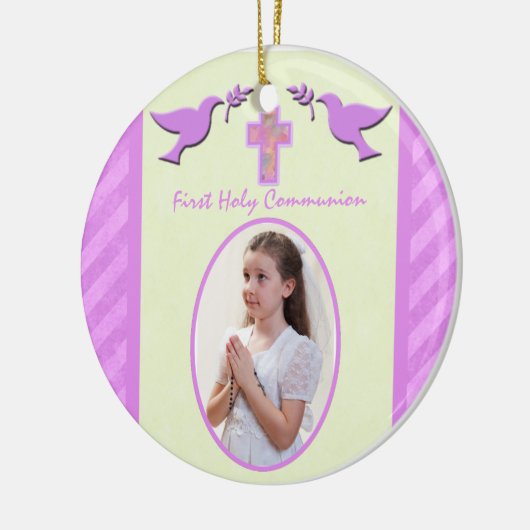 Girl's Heilige Communion Foto Ornament Keepomwille (Links)