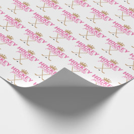 Girls Hockey Princess Baby Pink Cadeaupapier