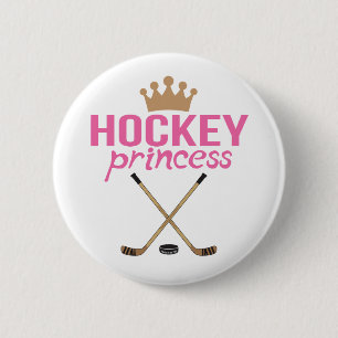 Girls Hockey Princess Pink Sticks Ronde Button 5,7 Cm