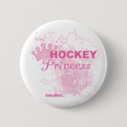 Girls Hockey Prinses Ronde Button 5,7 Cm (Voorkant)