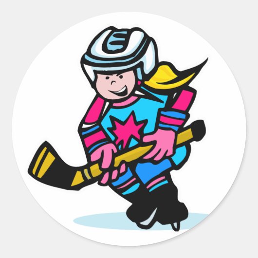 Girls Hockey Ronde Sticker (Voorkant)