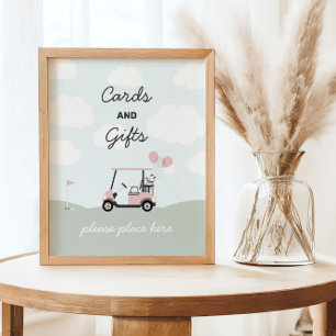 Girls' Hole-in-One Golf 1e verjaardag teken Poster