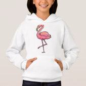 Girl's Hooded Pullover - Flamingo (Voorkant)