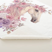 Girls Horse Pastel Sherpa Blanket Deken (3/4)