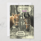 Girls Horseback Party Birthday Invitation Kaart (Voorkant)
