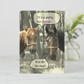 Girls Horseback Party Birthday Invitation Kaart (Staand voorkant)