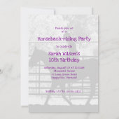 Girls Horseback Party Birthday Invitation Kaart (Achterkant)