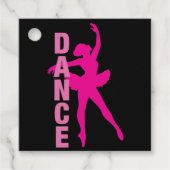 Girls Hot Pink Ballerina Dance Bedankjes Labels (Voorkant)