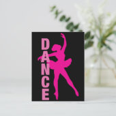 Girls Hot Pink Ballerina Dance Briefkaart (Staand voorkant)